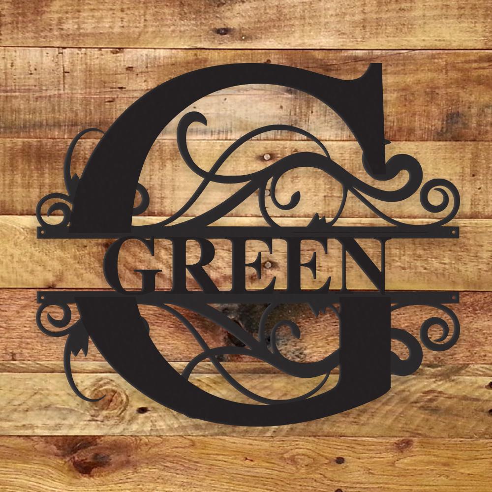 Custom Family Monogram Metal Sign | Personalized Ranch Decor