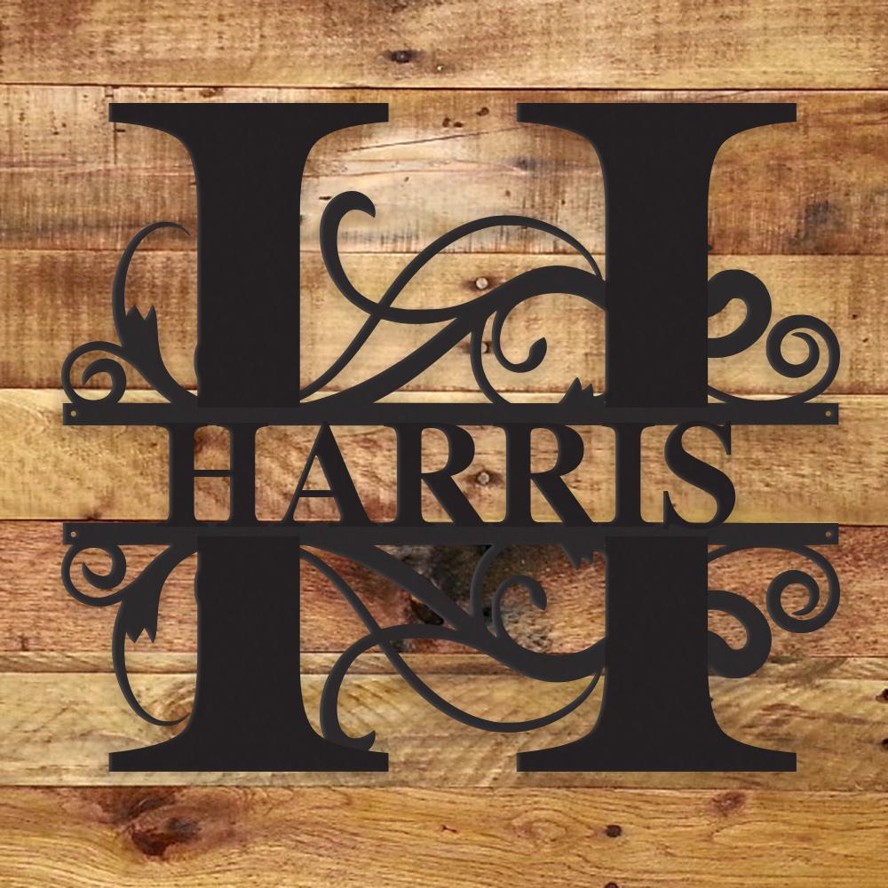 Custom Family Monogram Metal Sign | Personalized Ranch Decor