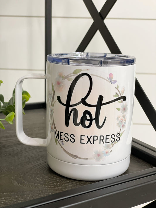Hot Mess Express Travel Mug | 11oz Funny Coffee Cup