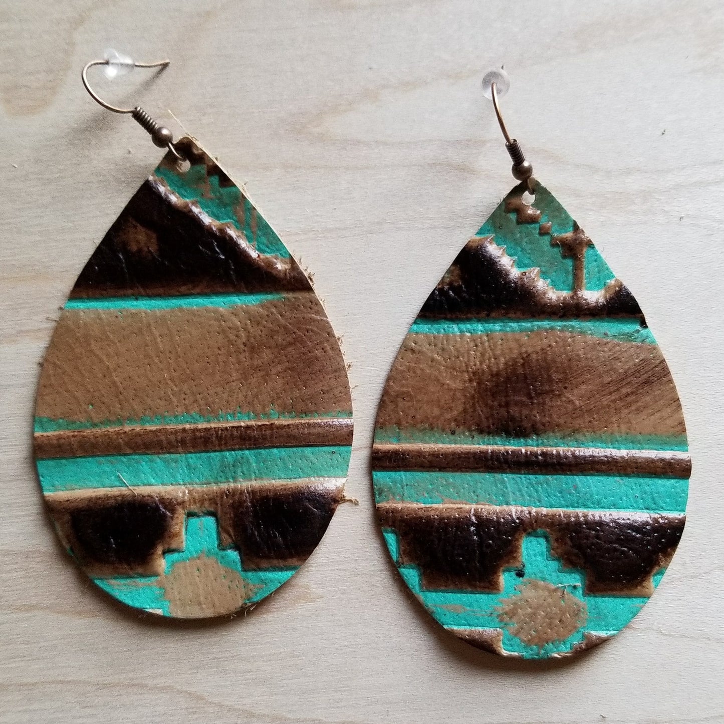 The Turquoise Trail Leather Earrings