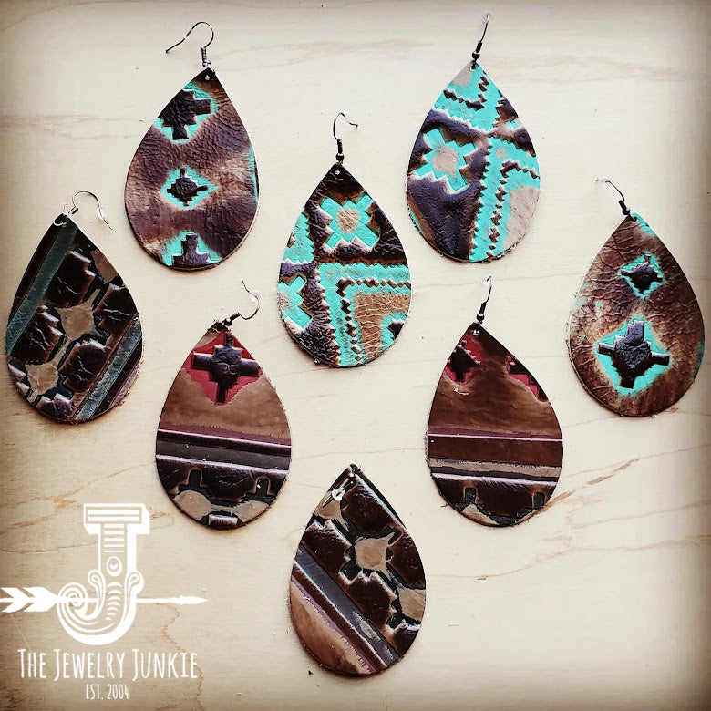 The Turquoise Trail Leather Earrings
