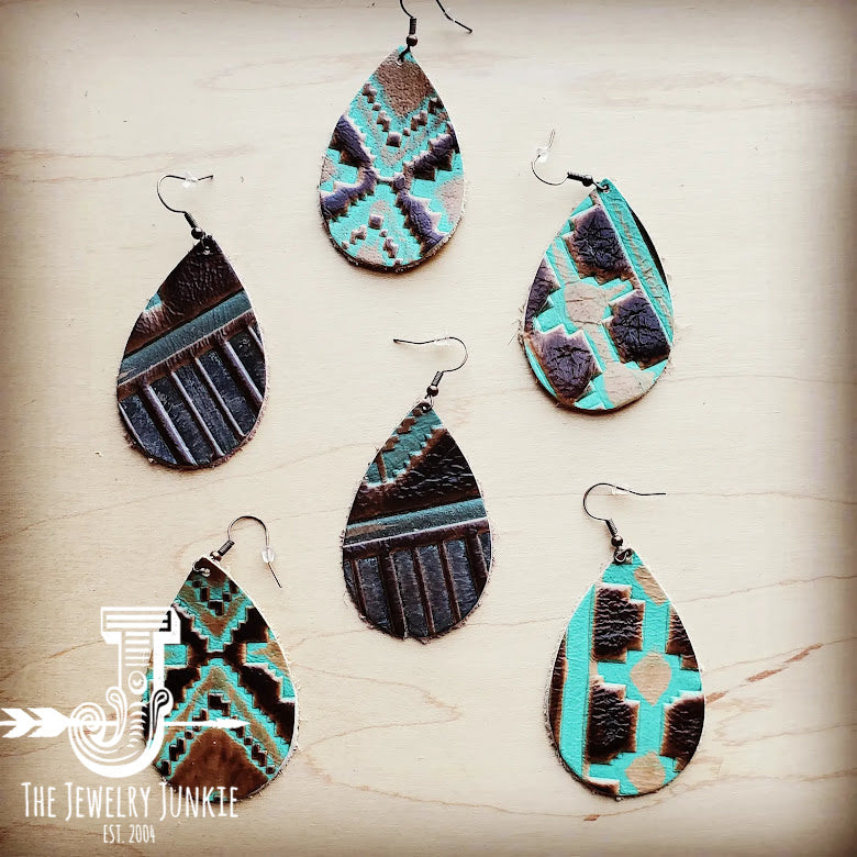 The Turquoise Trail Leather Earrings