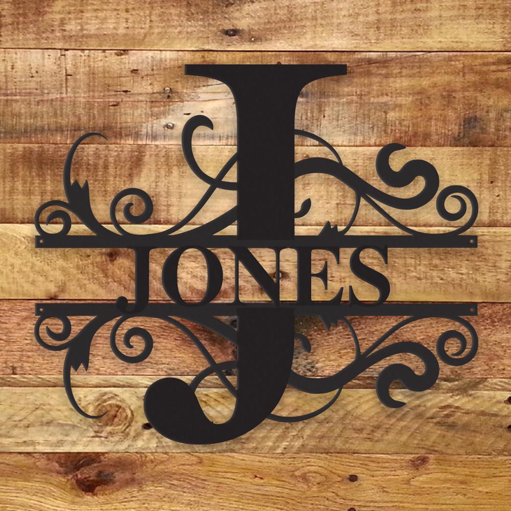 Custom Family Monogram Metal Sign | Personalized Ranch Decor