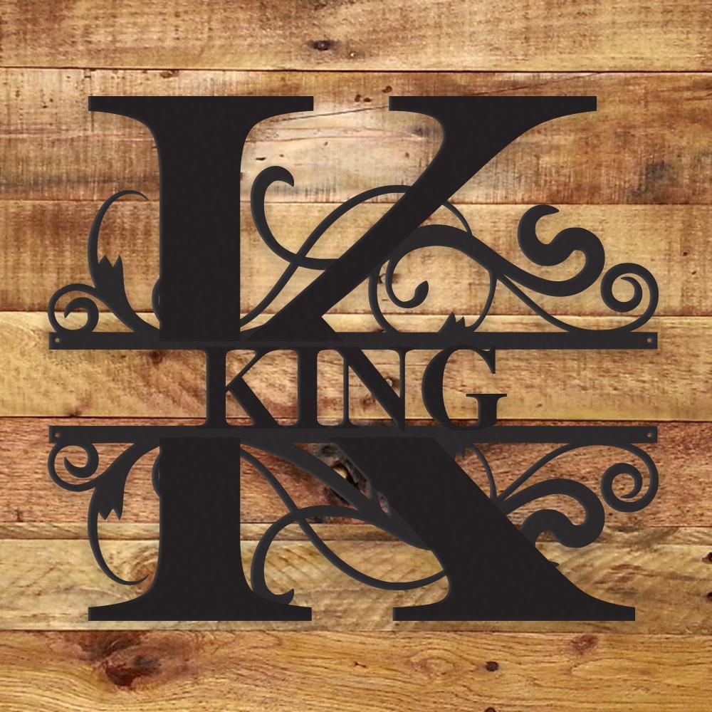 Custom Family Monogram Metal Sign | Personalized Ranch Decor