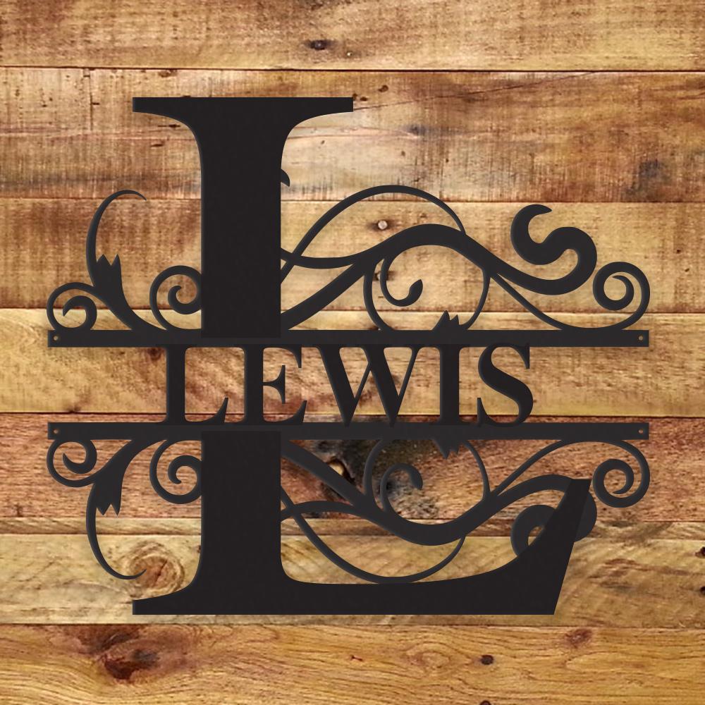 Custom Family Monogram Metal Sign | Personalized Ranch Decor
