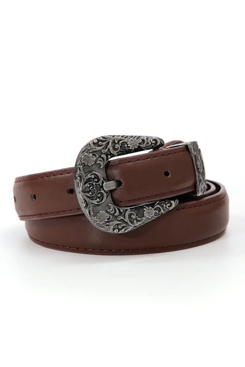 The Prairie Rose Skinny Western Belt