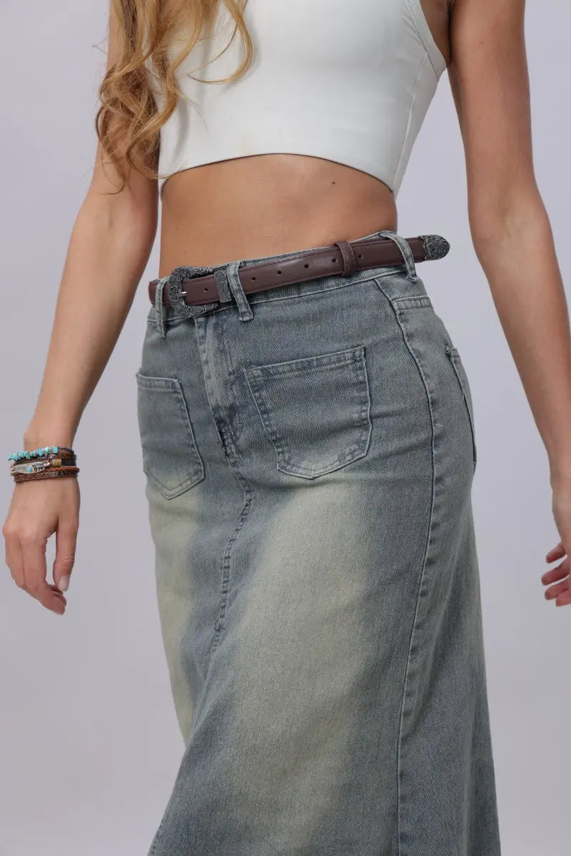 The Prairie Rose Skinny Western Belt