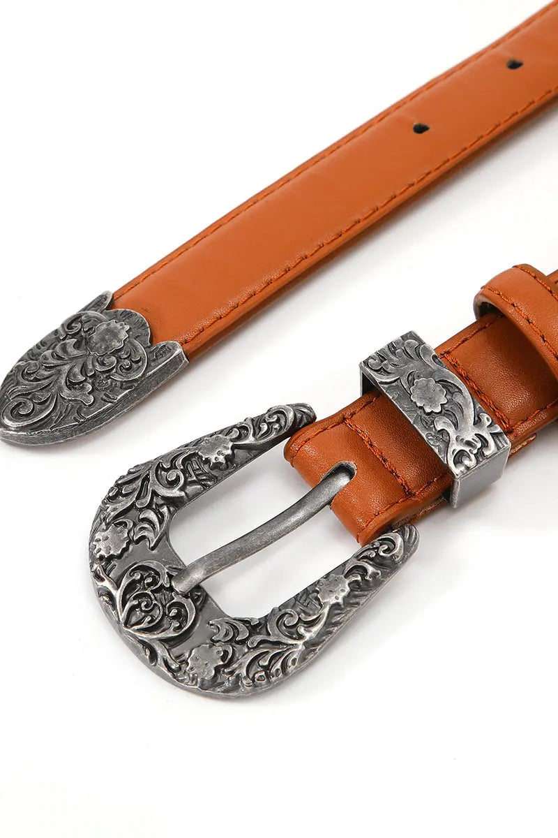 The Prairie Rose Skinny Western Belt