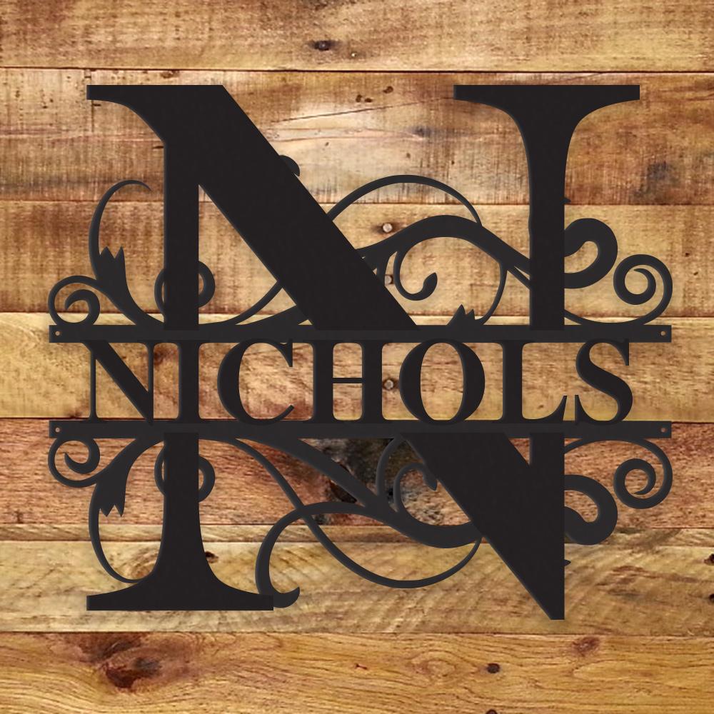 Custom Family Monogram Metal Sign | Personalized Ranch Decor