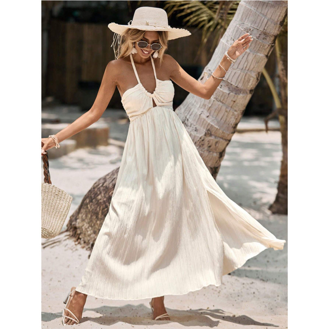 The Golden Coast Halter Maxi Dress