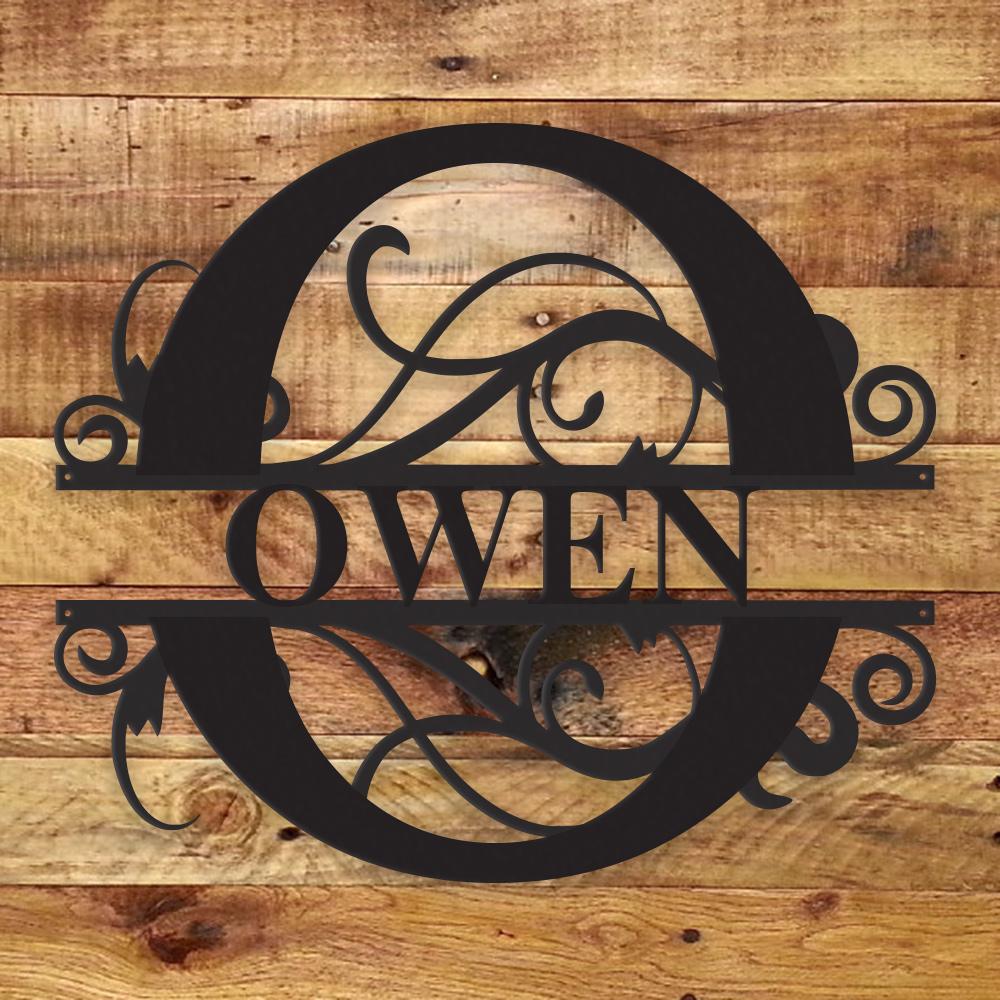 Custom Family Monogram Metal Sign | Personalized Ranch Decor