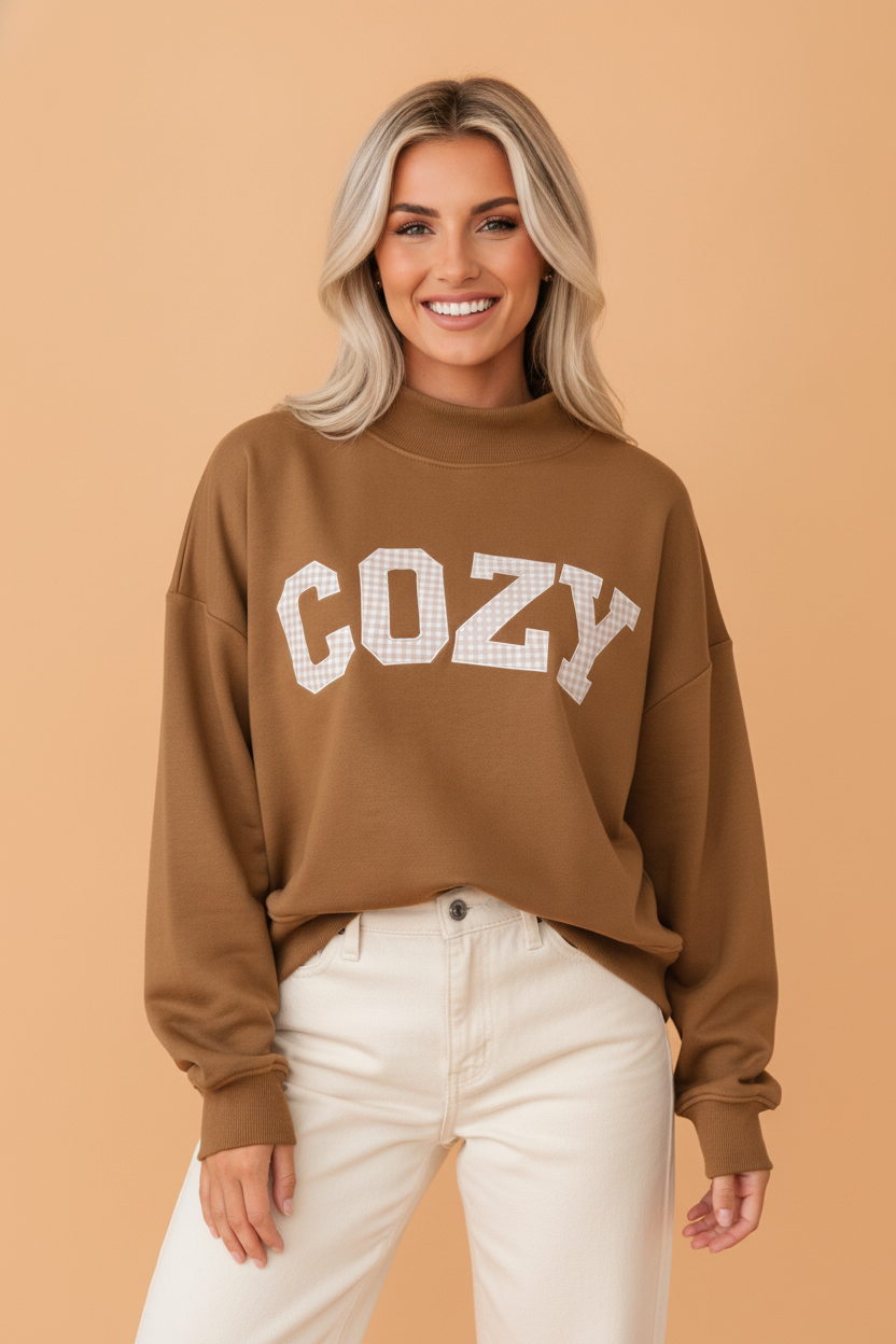 Cozy Little Cowgirl Gingham Sweatshirt