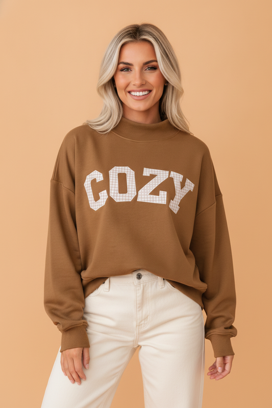 Cozy Little Cowgirl Gingham Sweatshirt