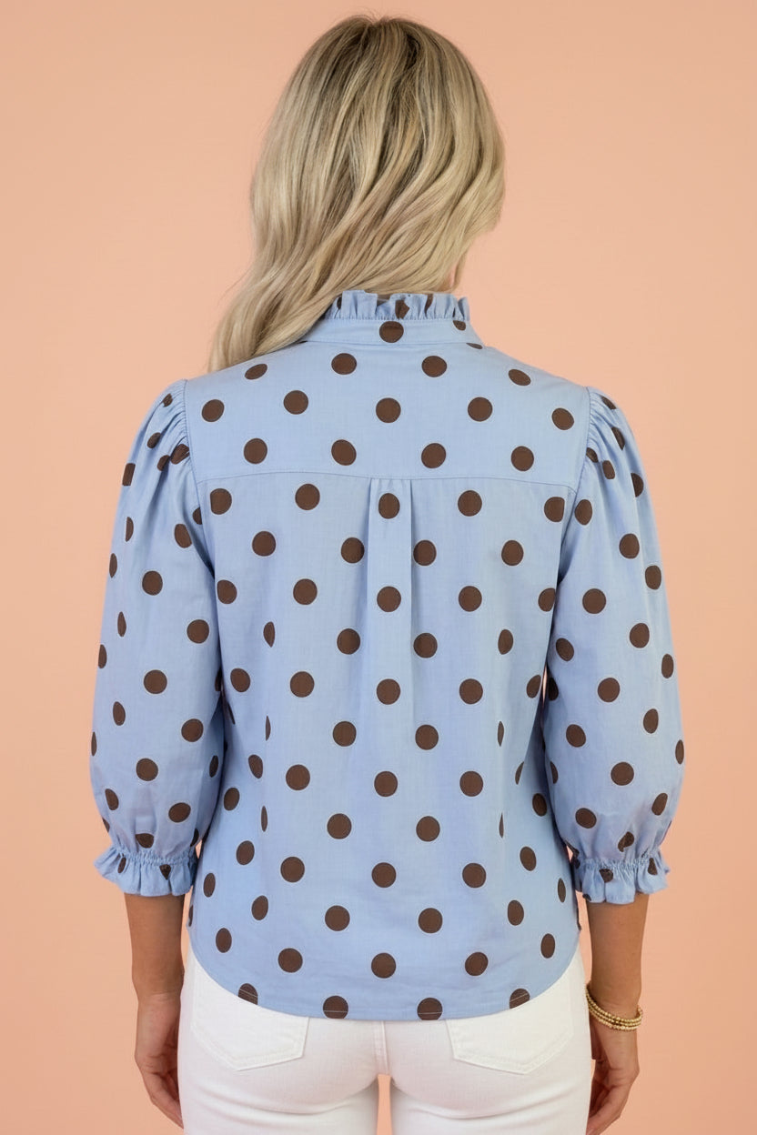 Darling Dot Ruffle Blouse