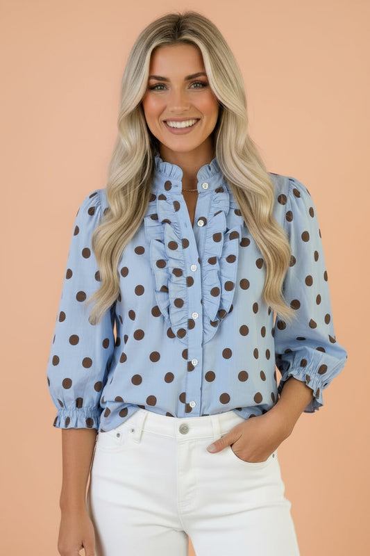 Darling Dot Ruffle Blouse
