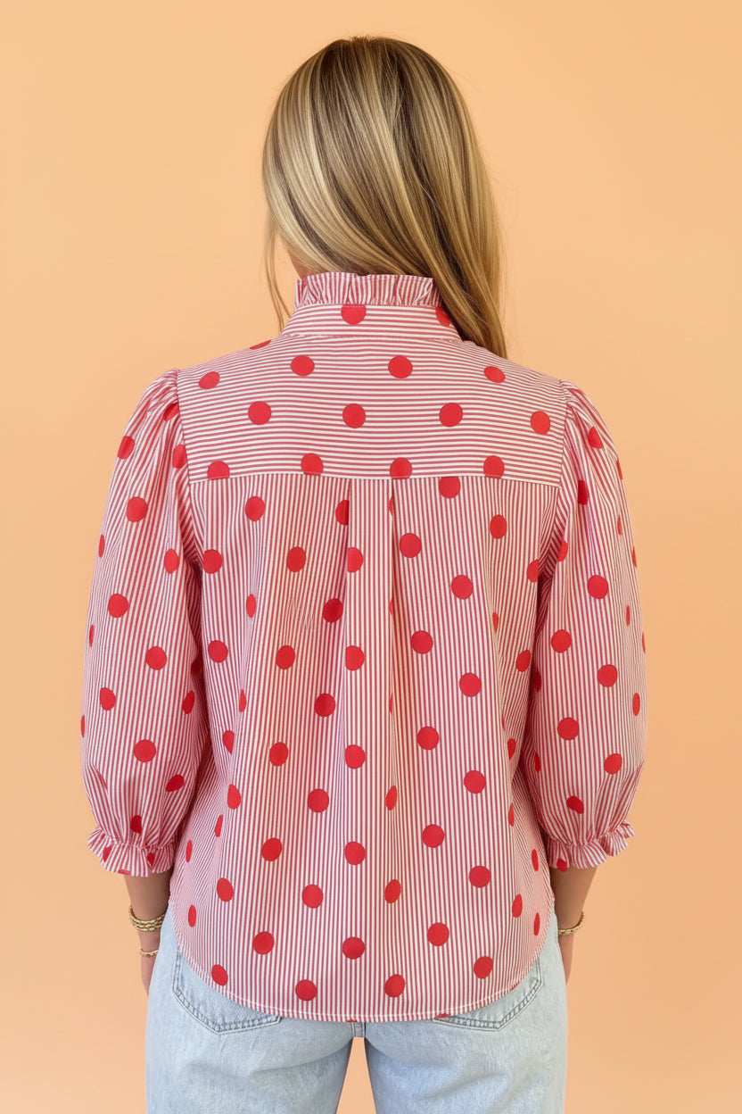 Darling Dot Ruffle Blouse