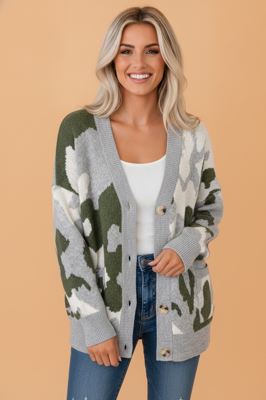 The Backroads Camo Cardigan