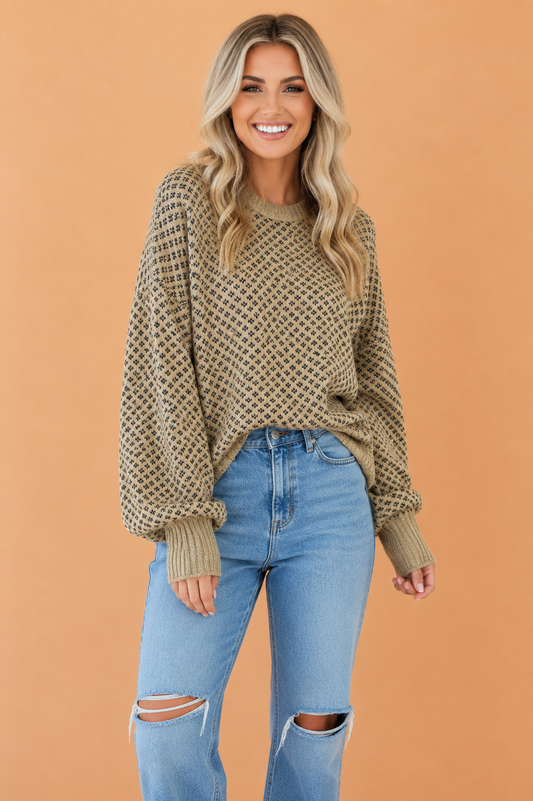 The Willow Creek Geometric Knit Sweater