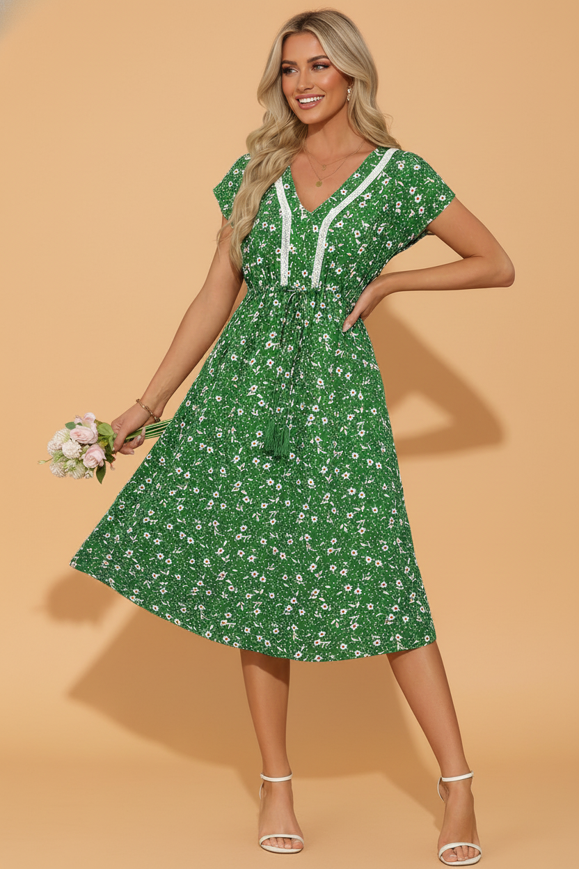 Meadow Belle Embroidered Midi Dress