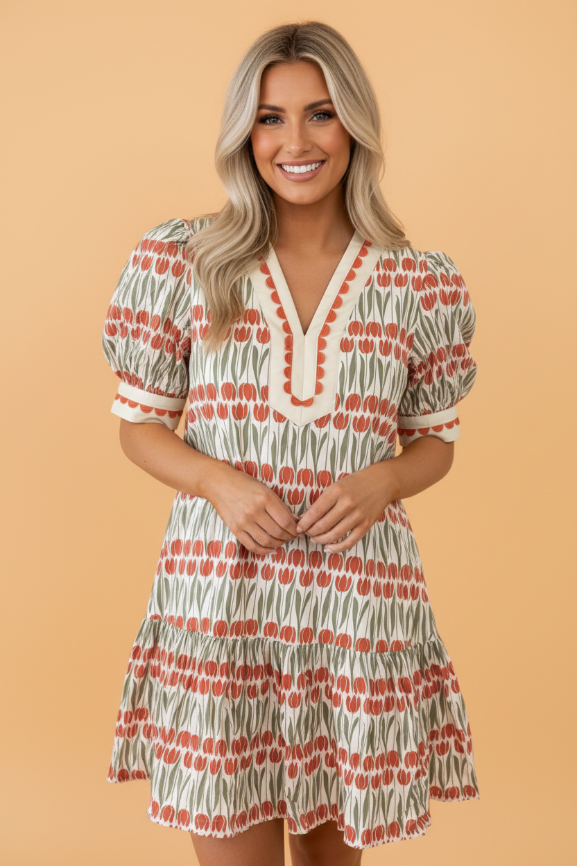 Southern Tulip Cotton Mini Dress