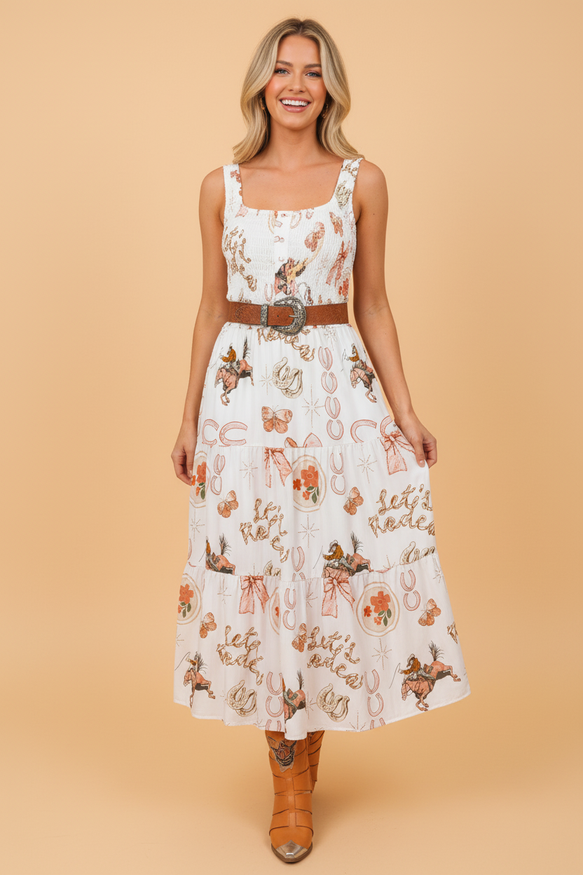 Lucky Horseshoe Midi Dress