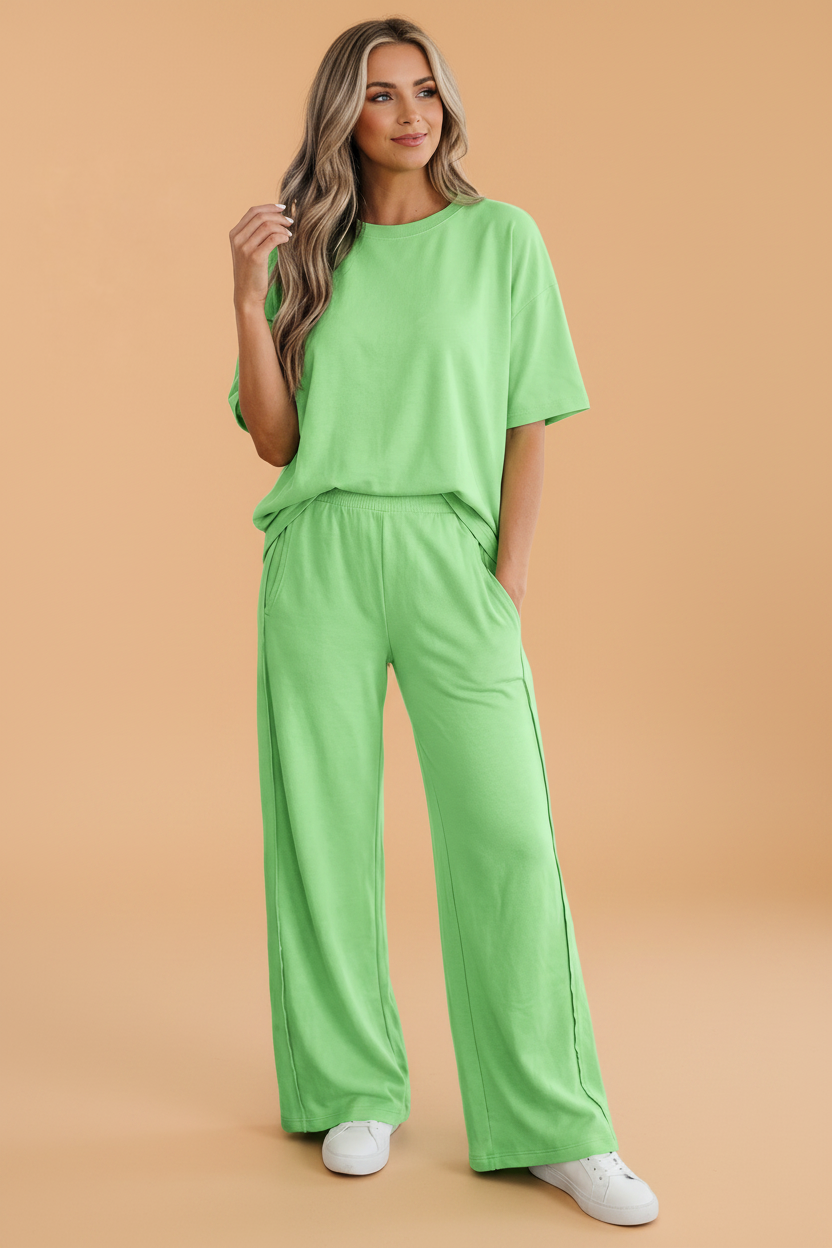 Easy Going Wide Leg Pant Set