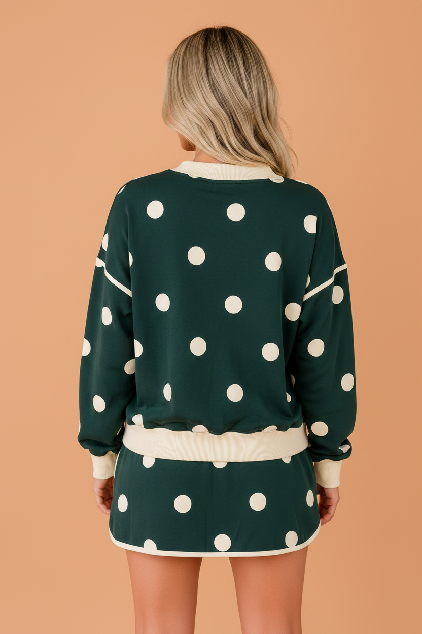 Dot About You Sweatshirt & Skirt Set