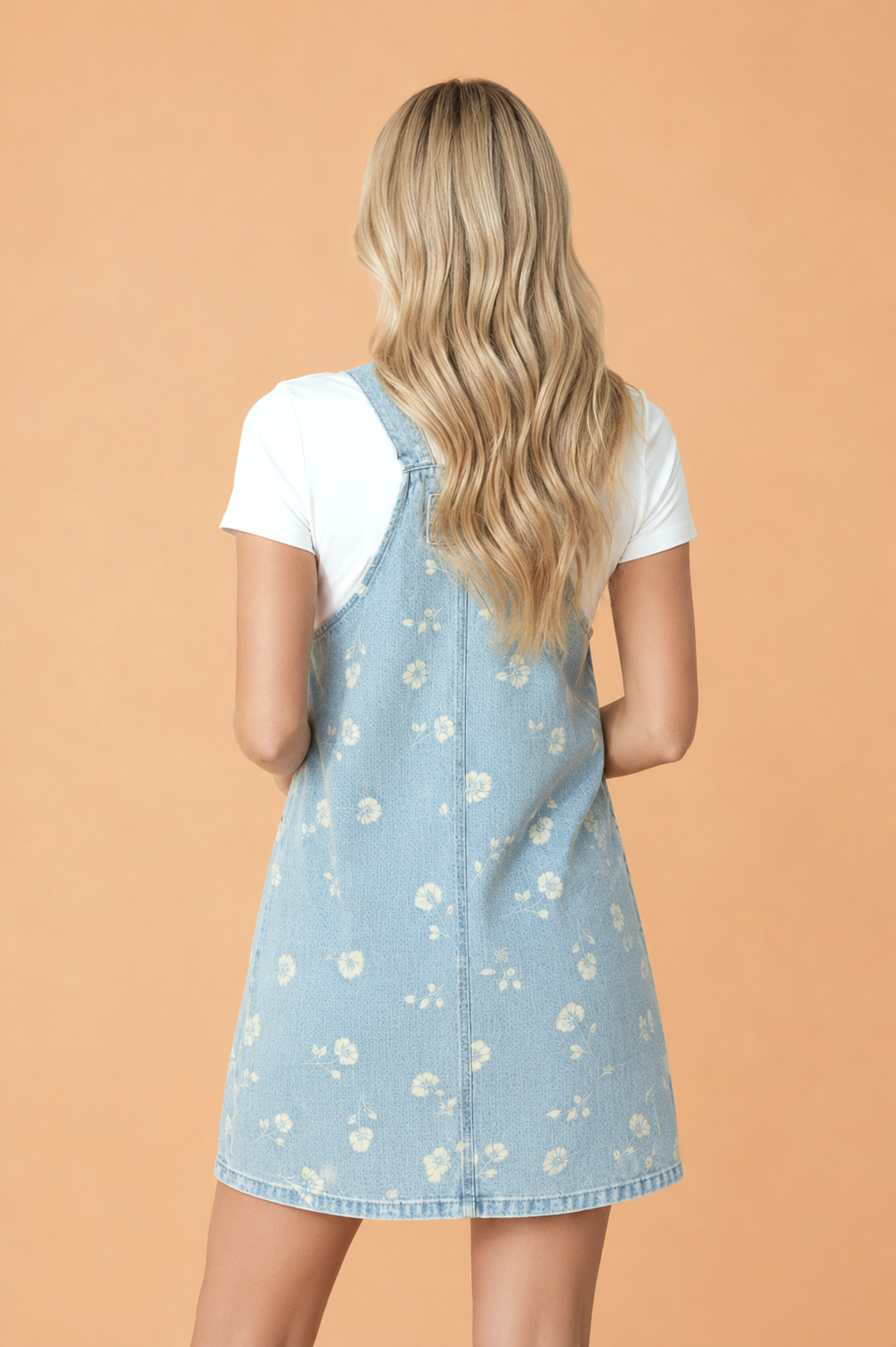 Bluebell Denim Floral Overall Dress