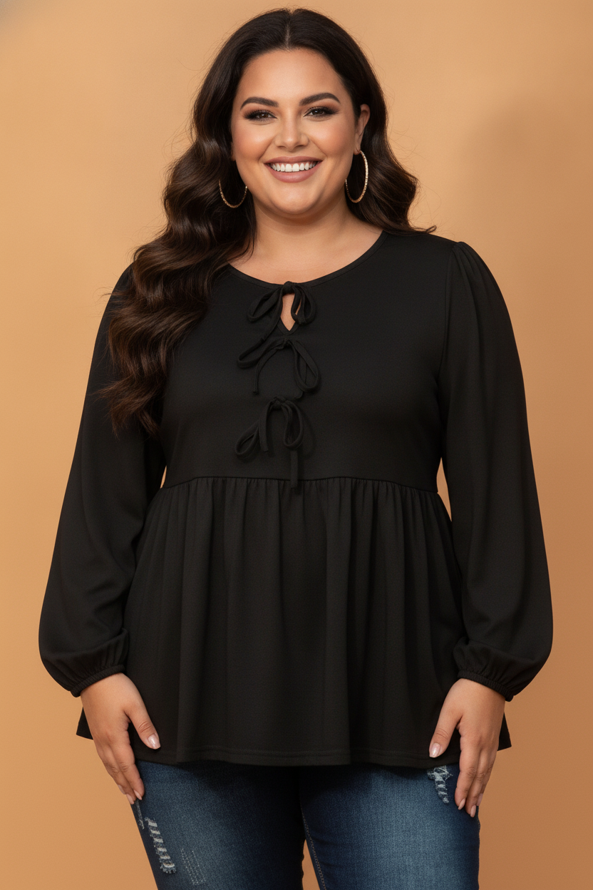 The Black Bow Curves Blouse