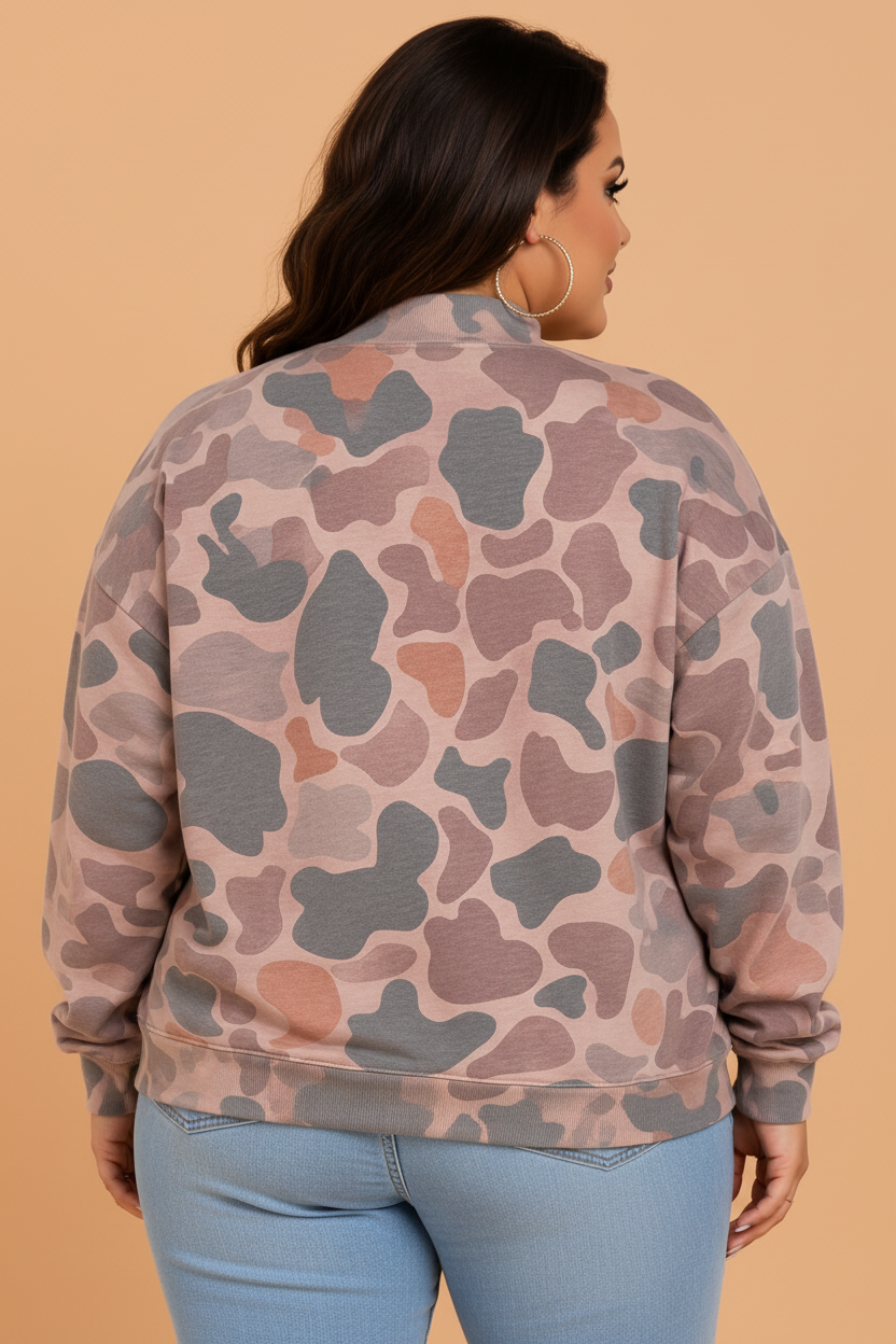 The Howdy Darlin’ Curves Camo Sweatshirt