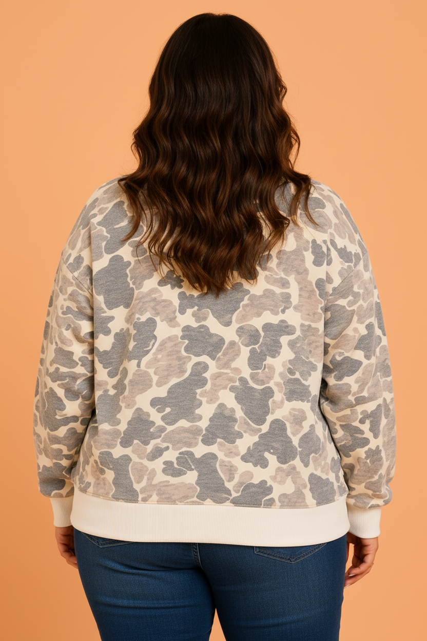 The Backroad Camo Collared Sweatshirt