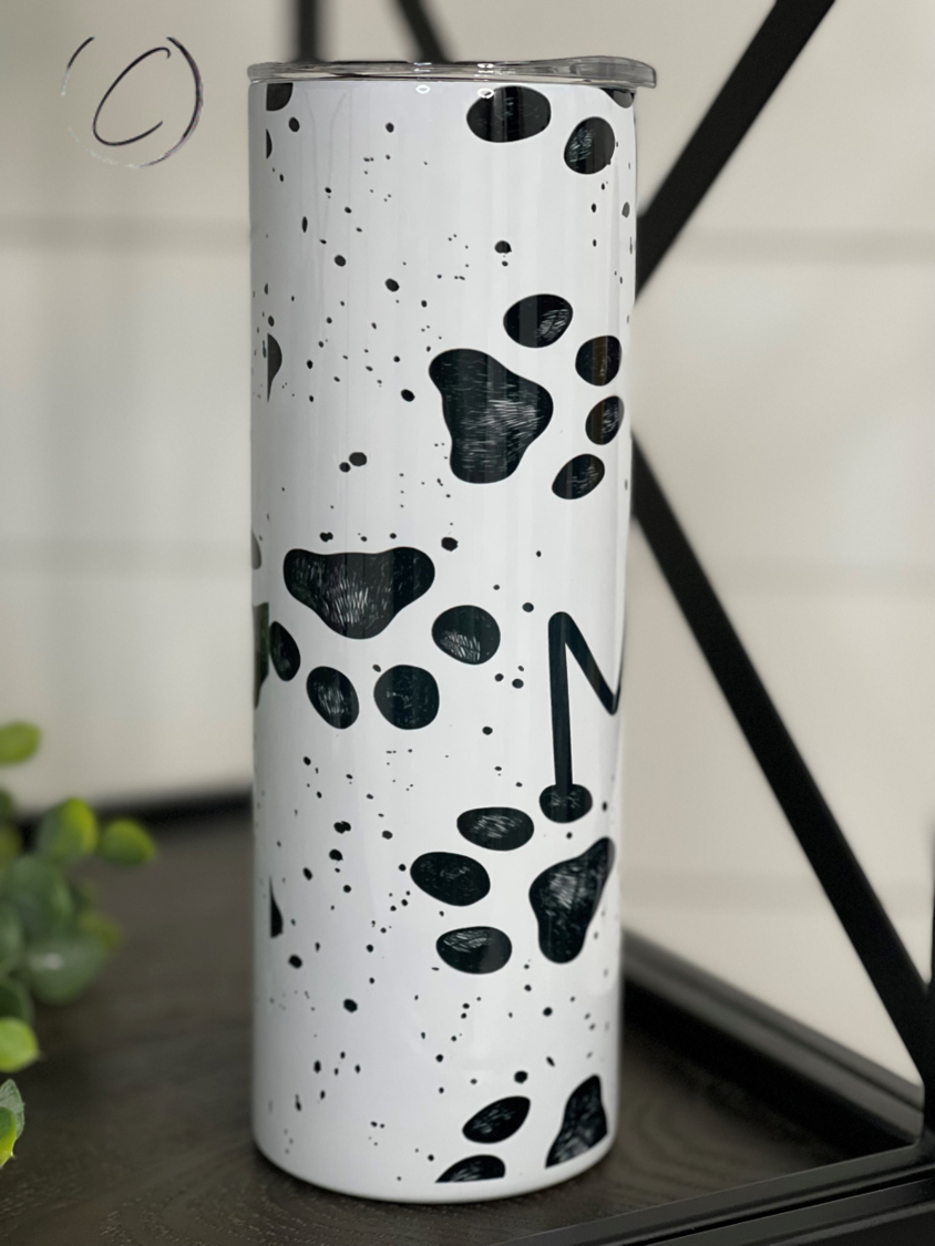 Dog Mom Paw Print Tumbler | 20oz Insulated Cup