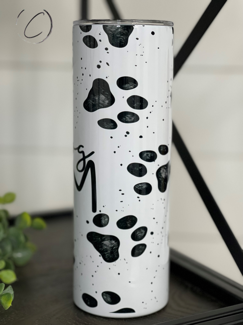 Dog Mom Paw Print Tumbler | 20oz Insulated Cup