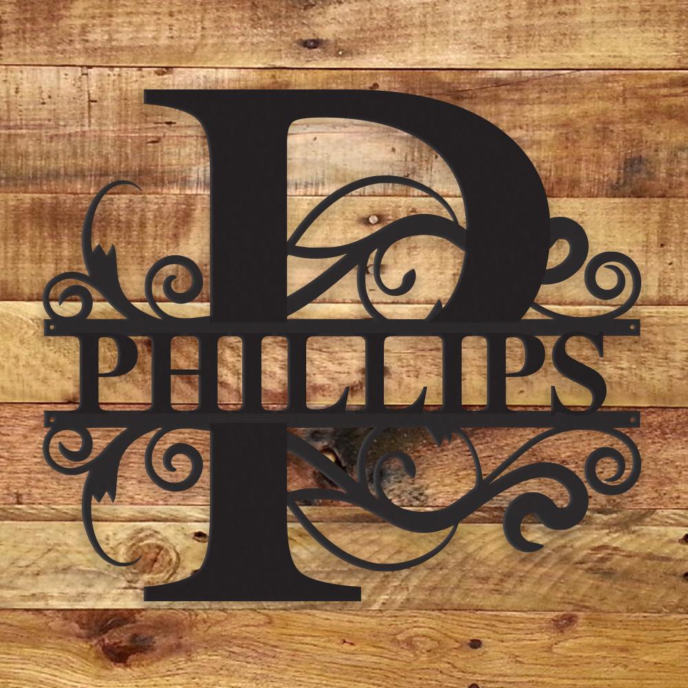 Custom Family Monogram Metal Sign | Personalized Ranch Decor