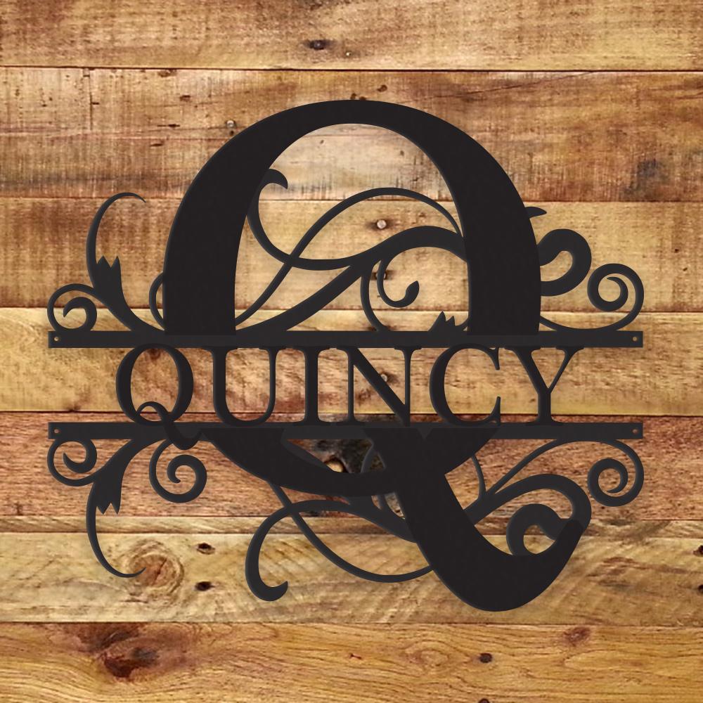 Custom Family Monogram Metal Sign | Personalized Ranch Decor