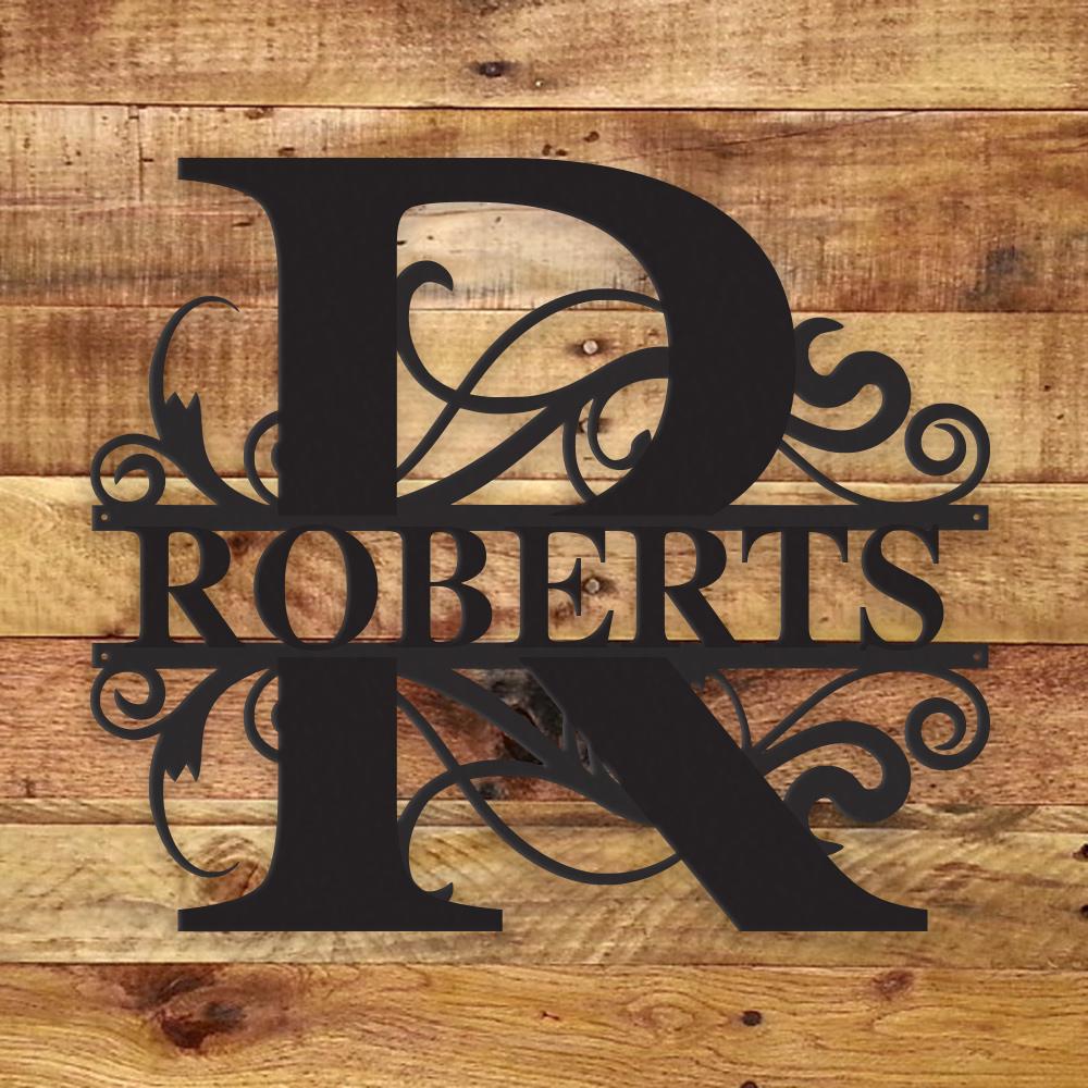 Custom Family Monogram Metal Sign | Personalized Ranch Decor