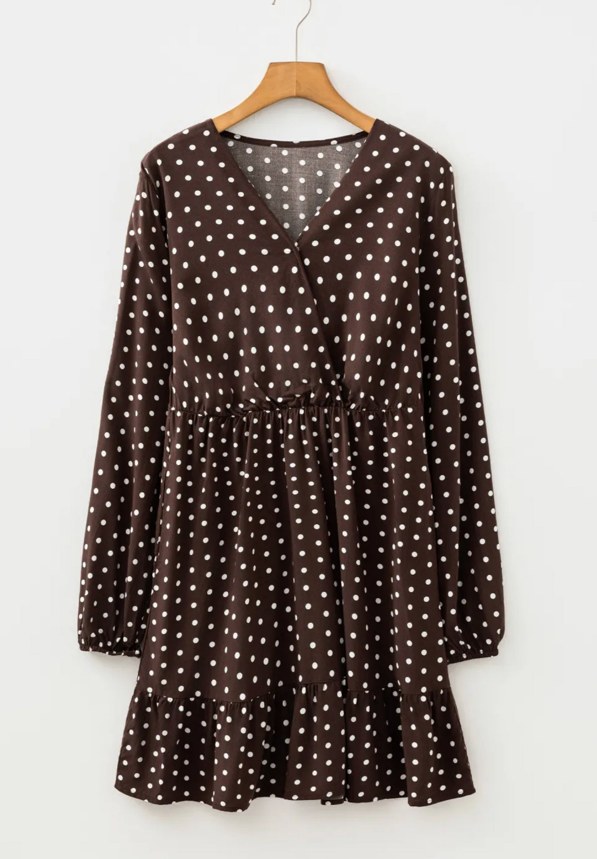Chocolate & Charm Ruffle Mini Dress