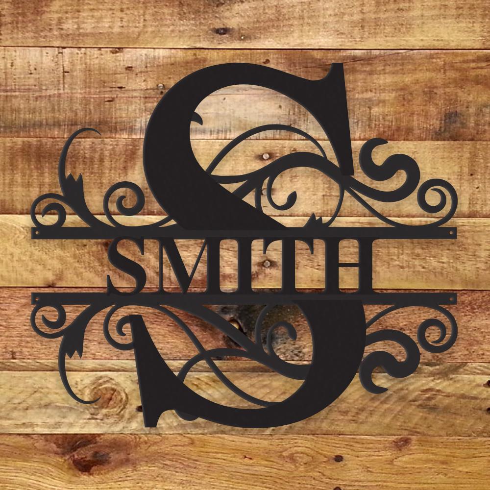 Custom Family Monogram Metal Sign | Personalized Ranch Decor