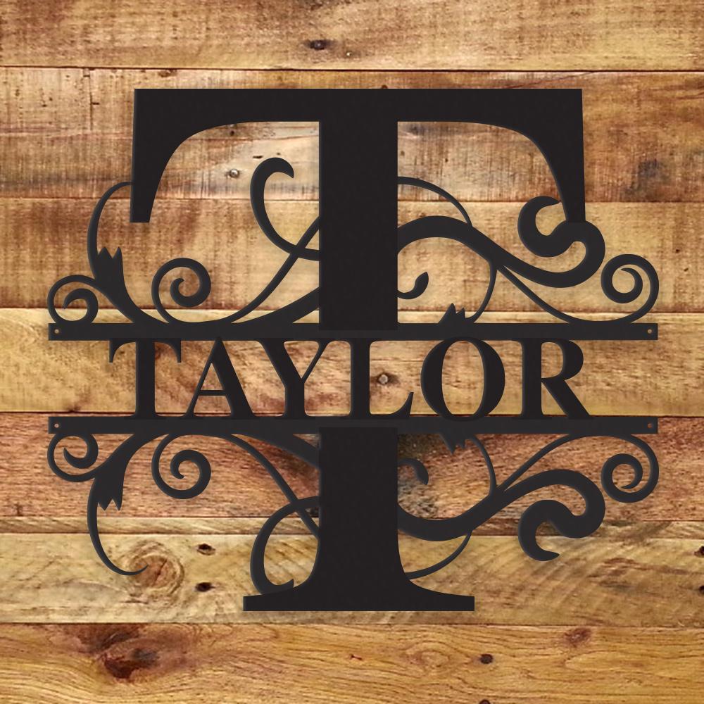 Custom Family Monogram Metal Sign | Personalized Ranch Decor