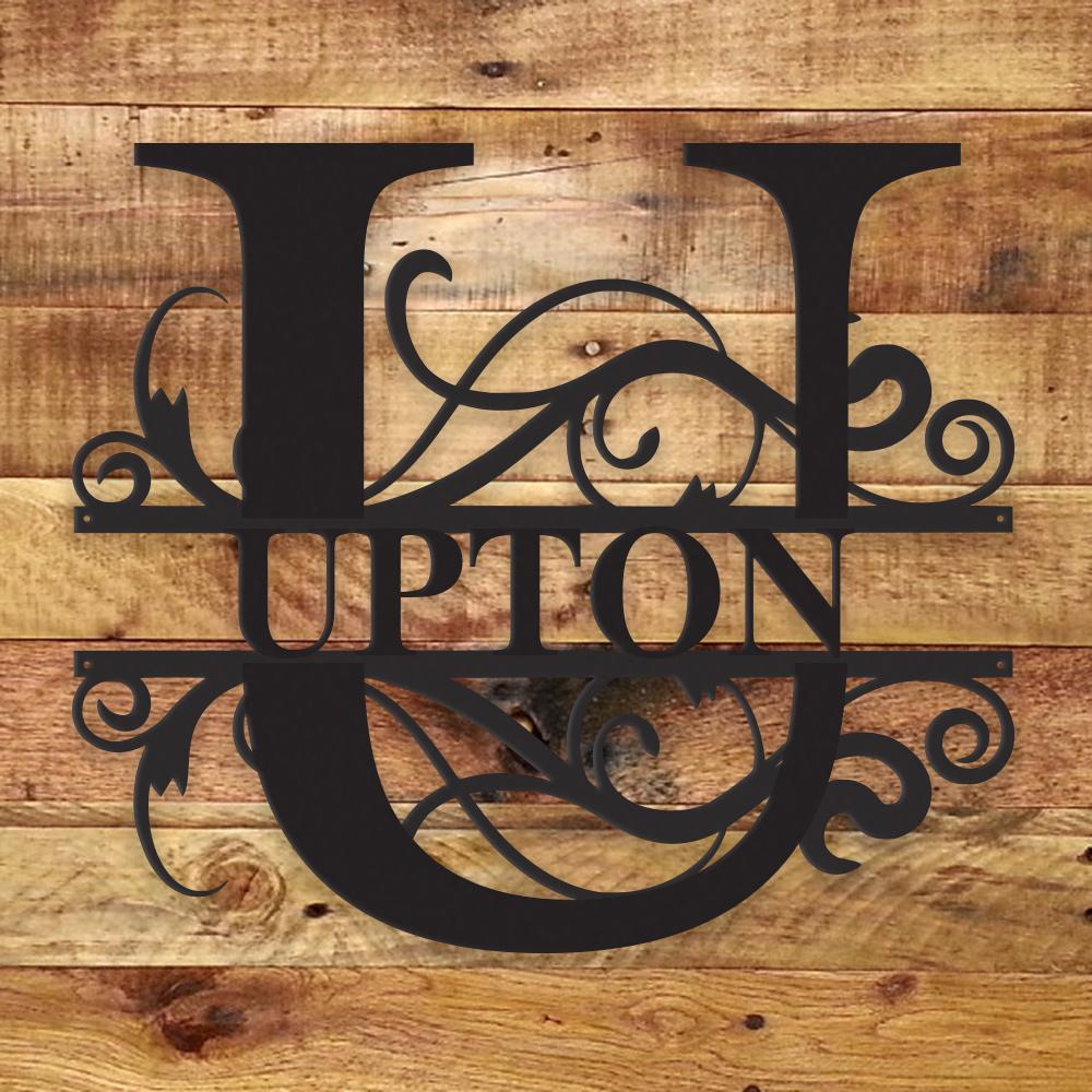 Custom Family Monogram Metal Sign | Personalized Ranch Decor