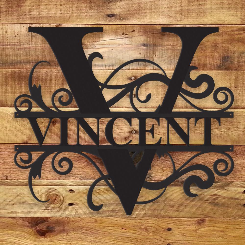 Custom Family Monogram Metal Sign | Personalized Ranch Decor