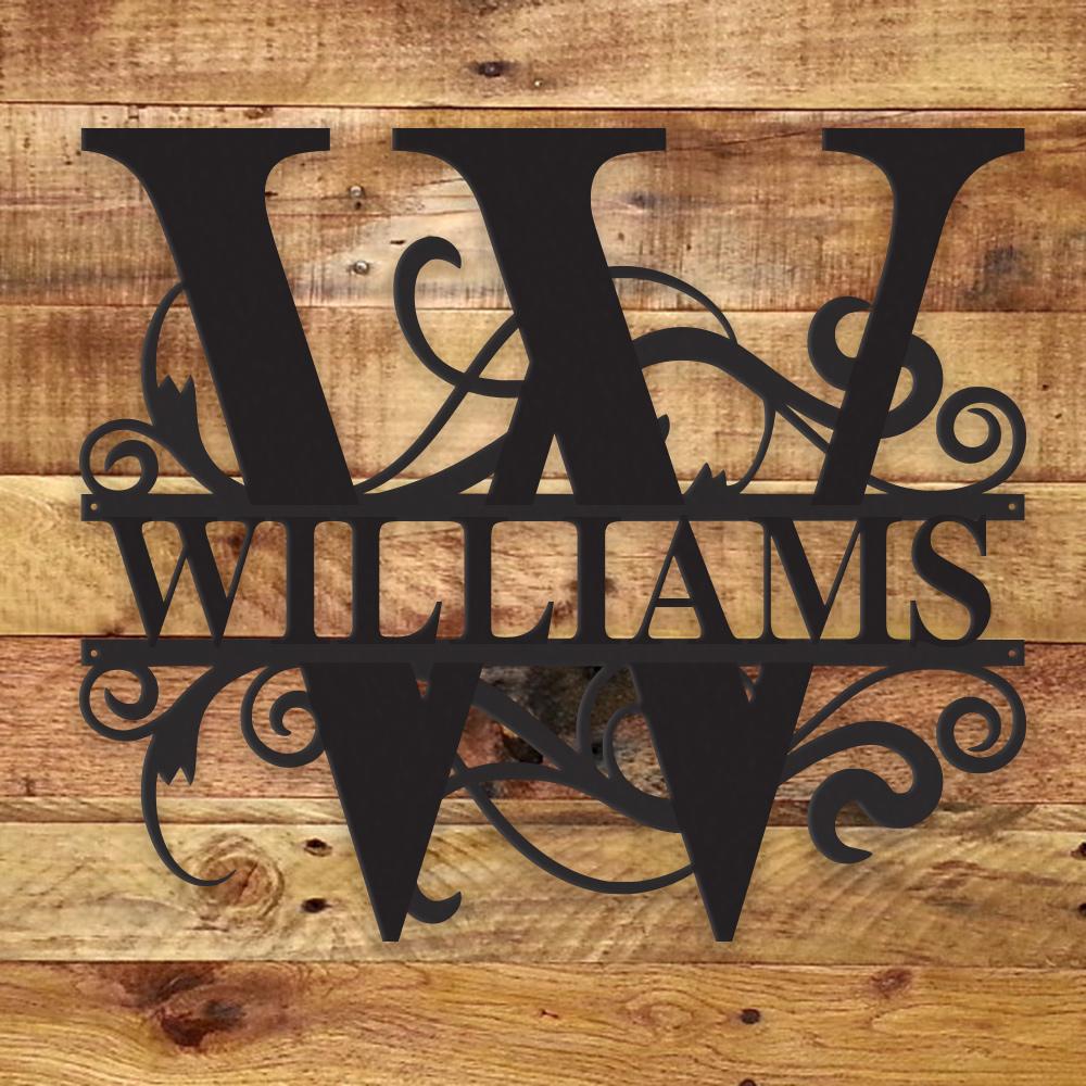 Custom Family Monogram Metal Sign | Personalized Ranch Decor