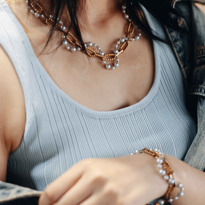 Perle Tressée Pearl Chain Bracelet