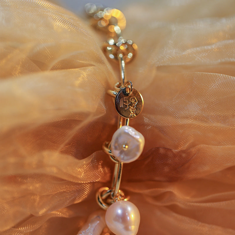 Seafoam Baroque Pearl Statement Bracelet