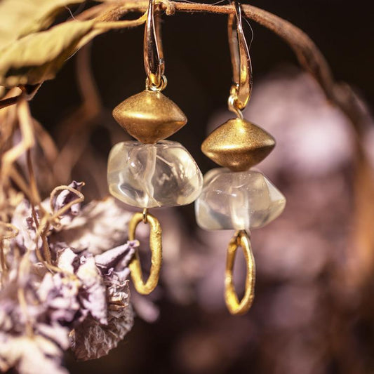 Solar Quartz Statement Earrings
