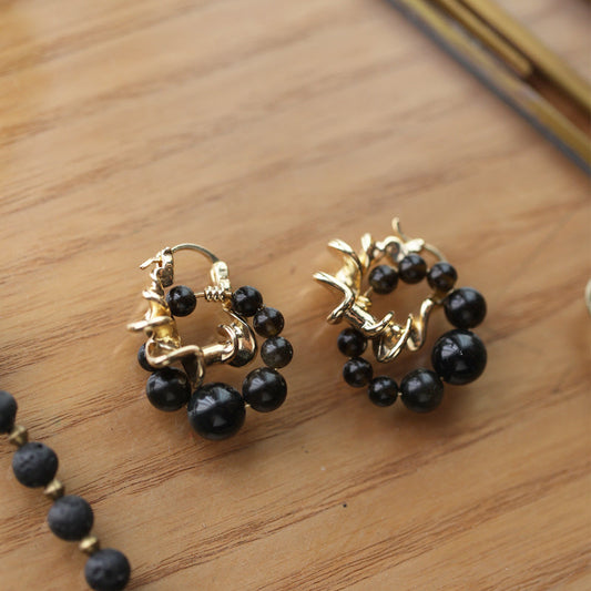 Noir Sculpt Statement Earrings