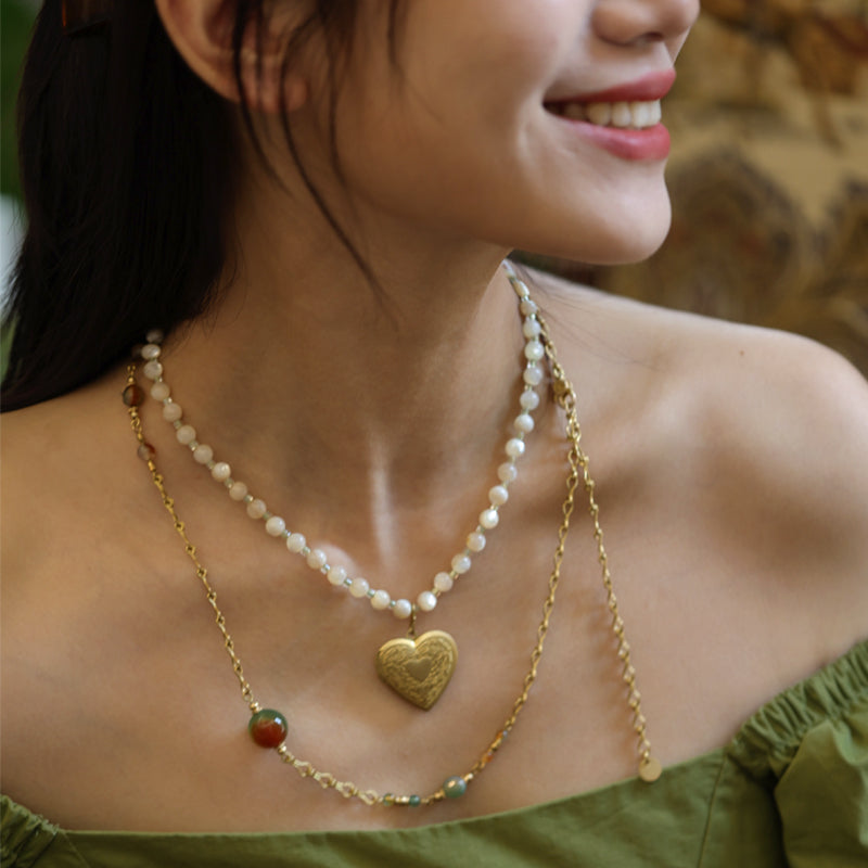 Heirloom Heart Pearl Necklace