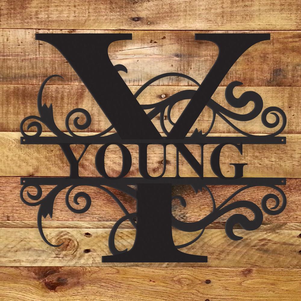 Custom Family Monogram Metal Sign | Personalized Ranch Decor