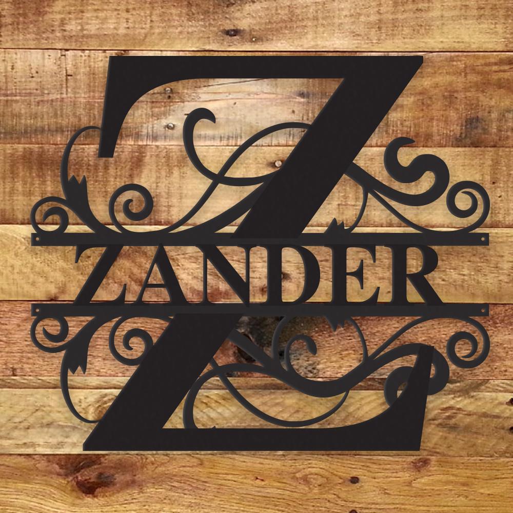 Custom Family Monogram Metal Sign | Personalized Ranch Decor