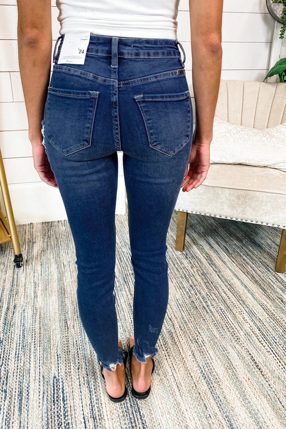 Midnight Mesa Leopard Patch Skinny Jeans